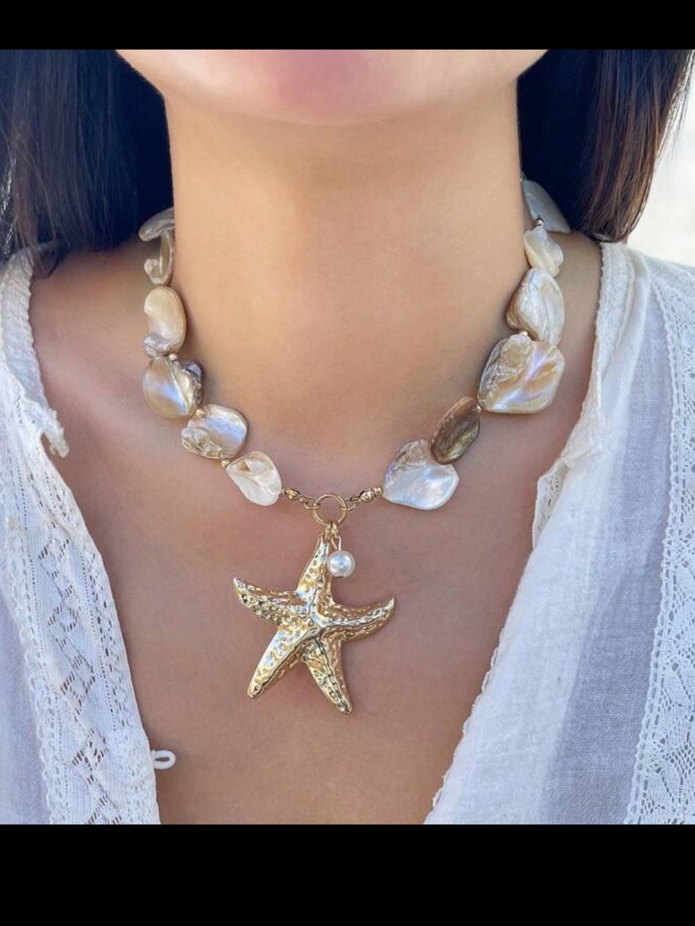 Starfish statement necklace